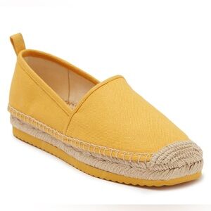 Michael Michael‎ Kors Women’s Canvas Slip-On Espadrille Flat Mustard Yellow Sz 7